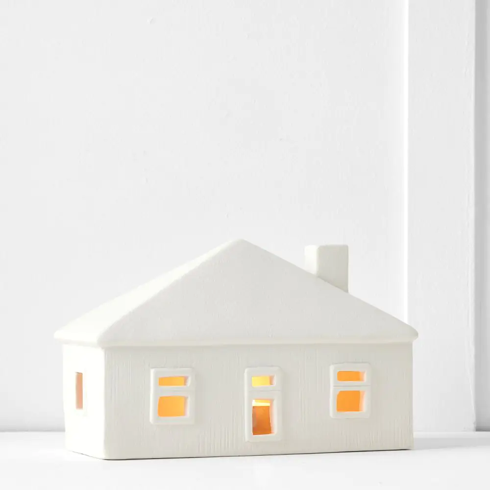 Noelle Barn Tealight Holder White 3 Noelle Barn Tealight Holder White