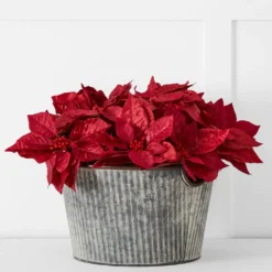 Noelle Poinsettia Pot RED -Provincialhomeliving 1117262795 c