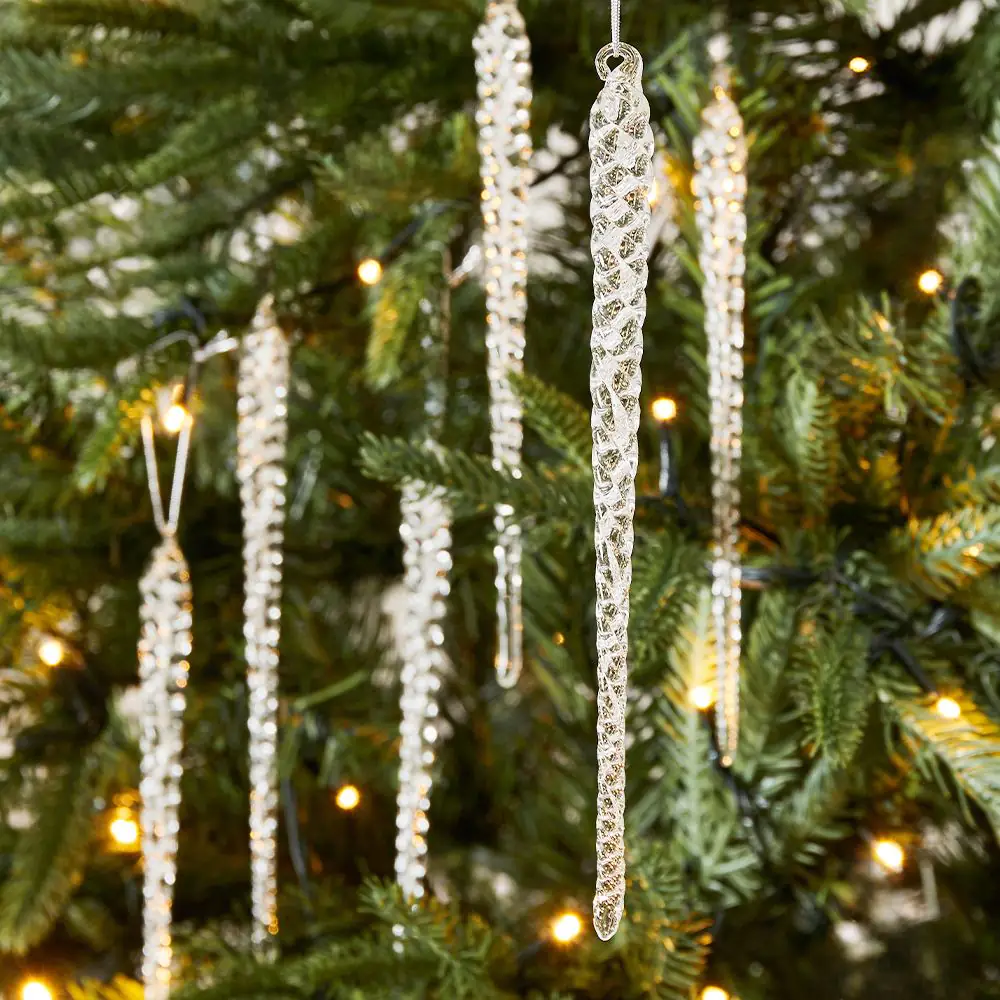 Noelle Drop Bauble 6 Pk Clear 3 Noelle Drop Bauble 6 Pk Clear