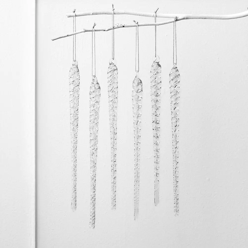 Noelle Drop Bauble 6 Pk Clear 4 Noelle Drop Bauble 6 Pk Clear - Image 2