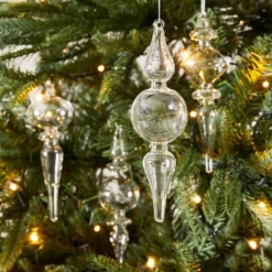 Noelle Finial Bauble 4 Pk Clear