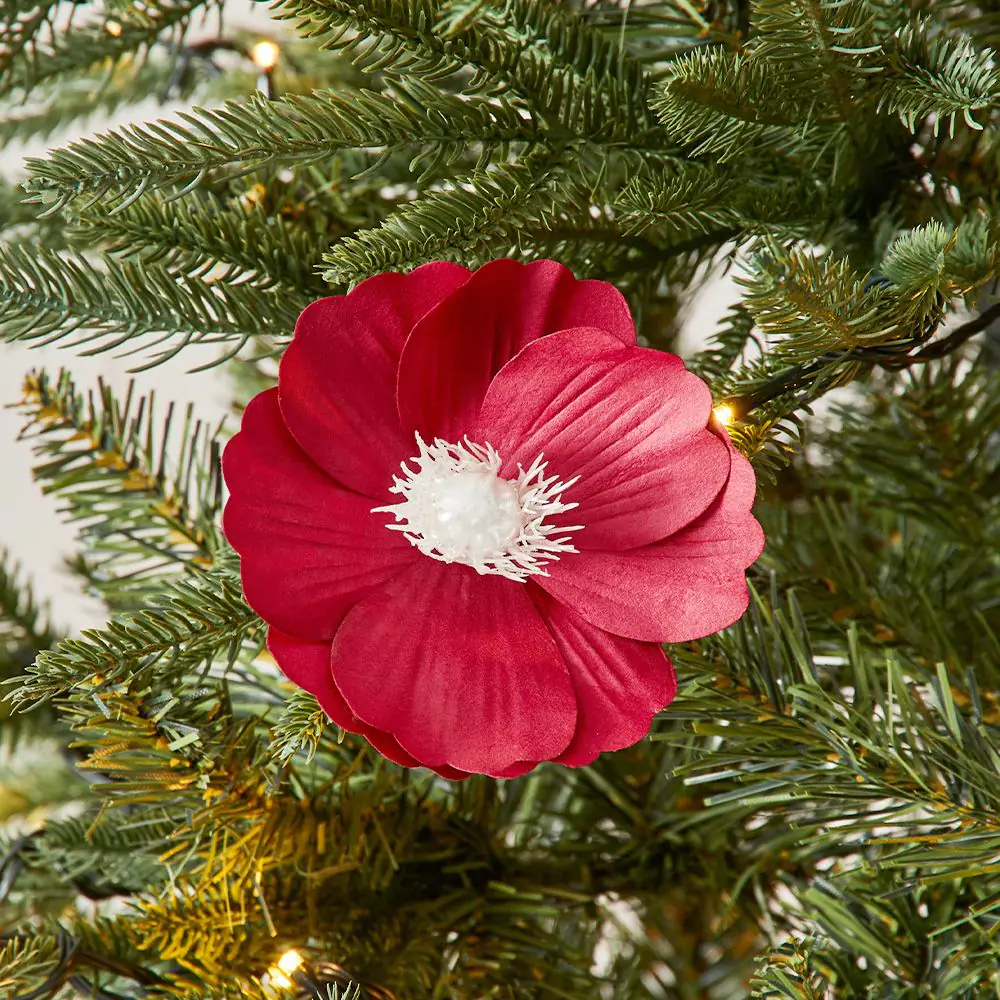 Noelle Peony Clip Decoration RED 3 Noelle Peony Clip Decoration RED