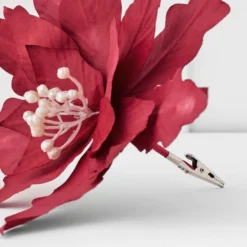 Noelle Poinsettia Clip Decoration RED -Provincialhomeliving 1117262857 c