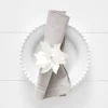 Noelle White Poinsettia Napkin Ring – Elegant Nordic Christmas Floral Table Decor