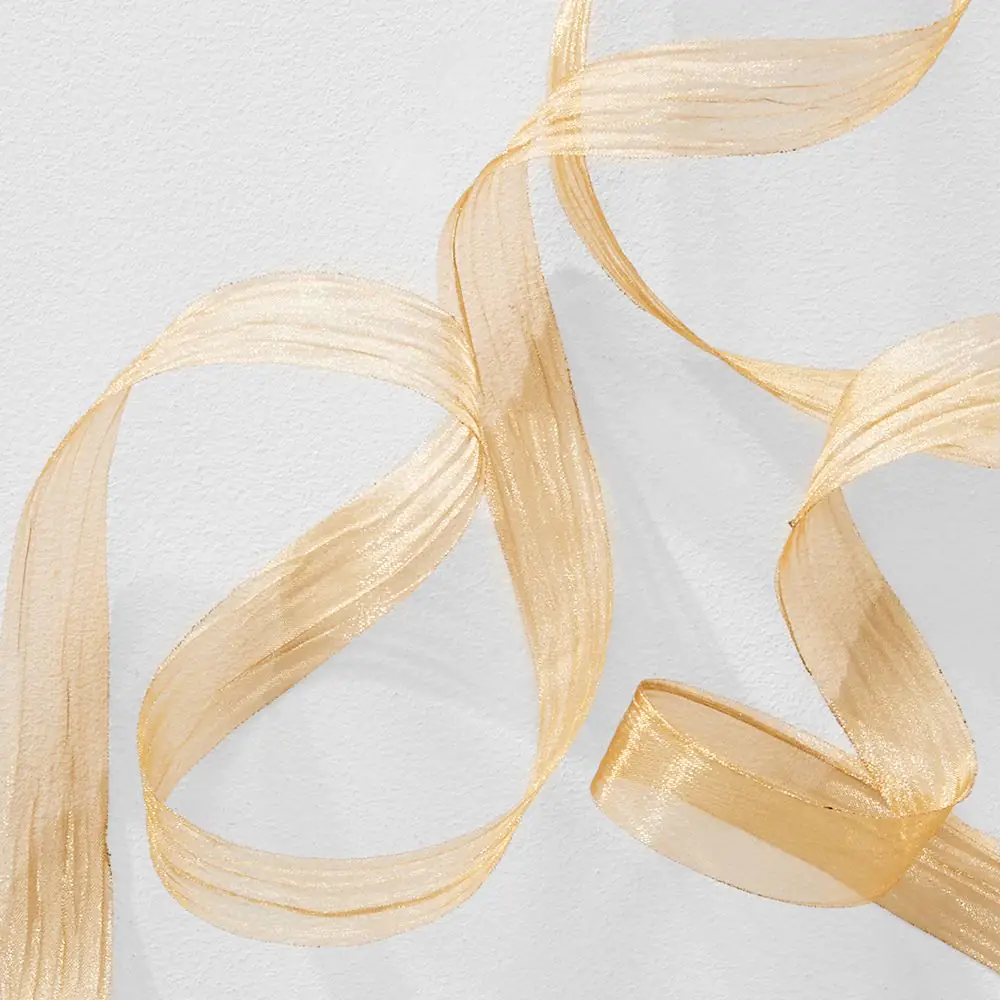 Noelle Gold Organza Ribbon – 5m Sheer Christmas Gift Wrapping Ribbon 3 Noelle Gold Organza Ribbon – 5m Sheer Christmas Gift Wrapping Ribbon