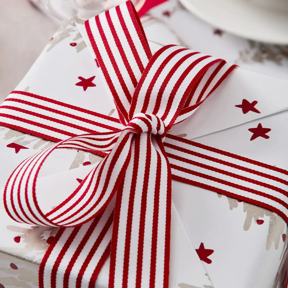 Nick Red Christmas Ribbon – 5m Festive Decorative Gift Wrap 4 Nick Red Christmas Ribbon – 5m Festive Decorative Gift Wrap - Image 2