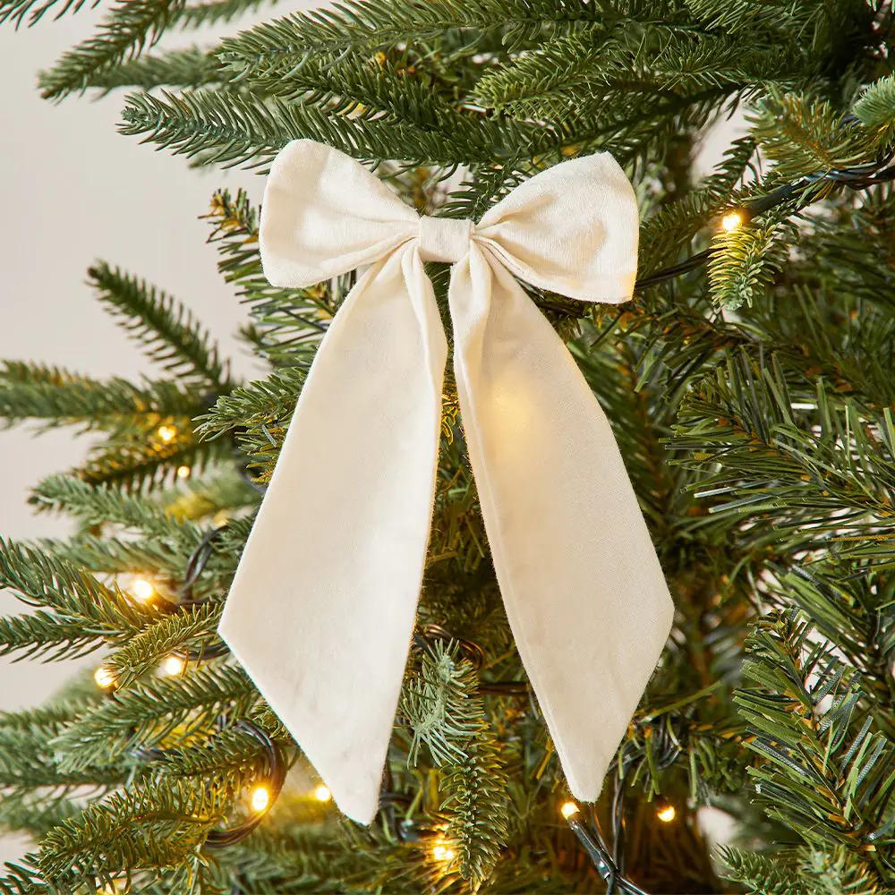 Noelle Bow Clip Decoration White 3 Noelle Bow Clip Decoration White