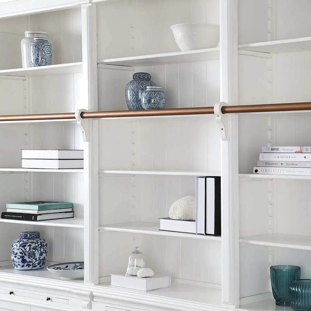 Obernai 3 Section Library White - Classic Handcrafted Large Painted Bookcase with Adjustable Shelves 5 Obernai 3 Section Library White - Classic Handcrafted Large Painted Bookcase with Adjustable Shelves - Image 3