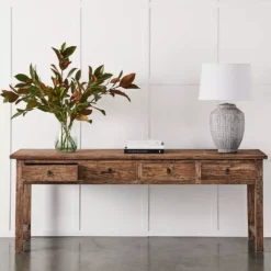4 Drawer Elm Sofa Table -Provincialhomeliving 5657 C