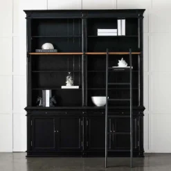 Obernai 2 Section Library Black -Provincialhomeliving 6806 I