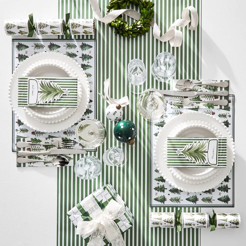 Noelle Nordic Stripe Paper Runner GREEN 4 Noelle Nordic Stripe Paper Runner GREEN - Image 2